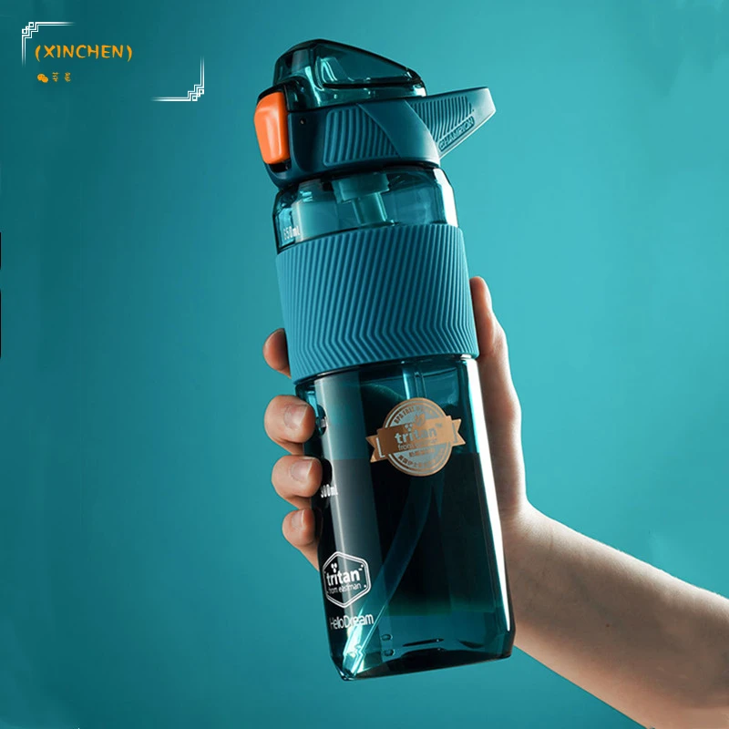 

750ml/1000ml/1600ml Tritan Material Water Bottle with Straw Eco-Friendly Durable Gym Fitness Outdoor Sport Shaker Drink Bottle