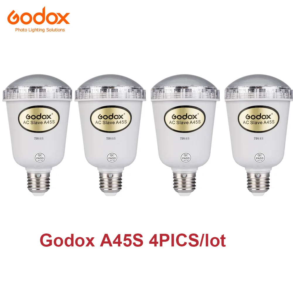 

Godox A45S 4 шт./партия 5600K фотостудия электронный мигающий светильник s Photo studio Strobe светильник AC Slave Flash Bulb For E27