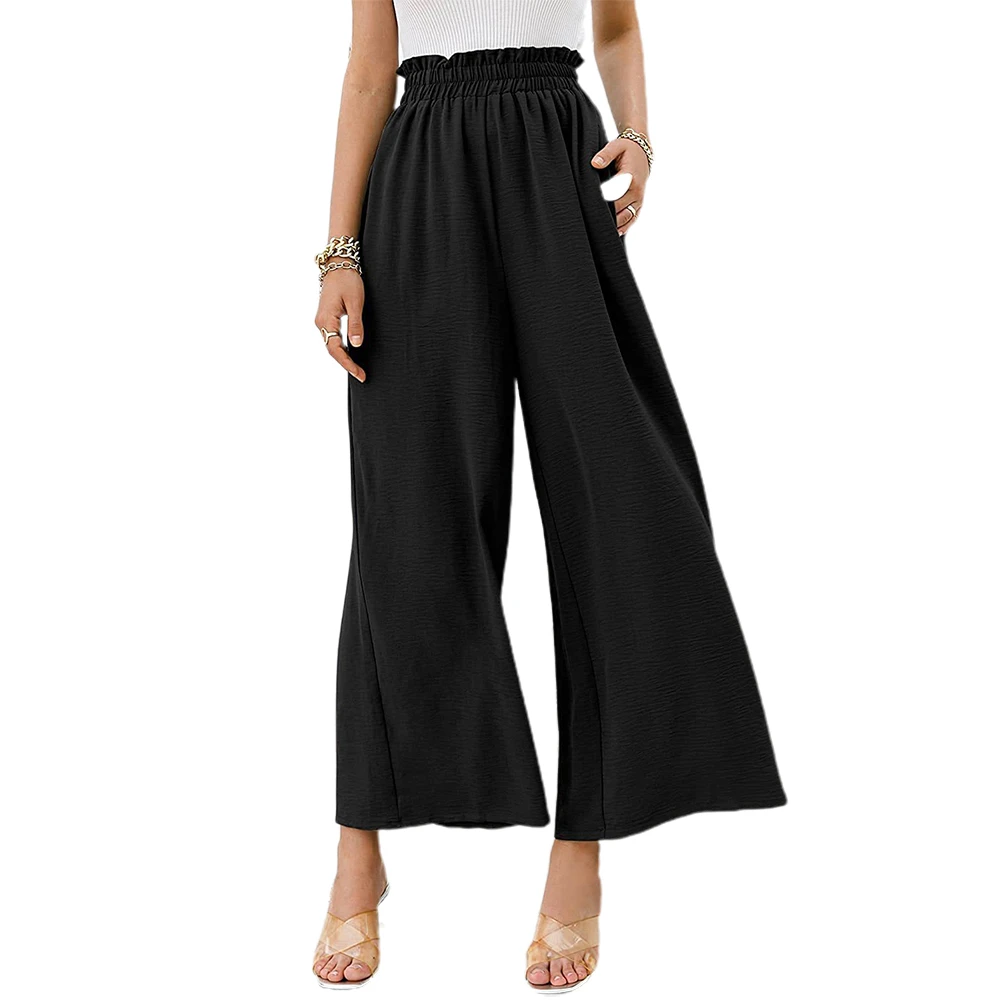 

Woman Pants Elastic Waist Solid Color Womens Trousers Casual Office Lady Pantalones De Mujer Summer High Waisted Woman Pants