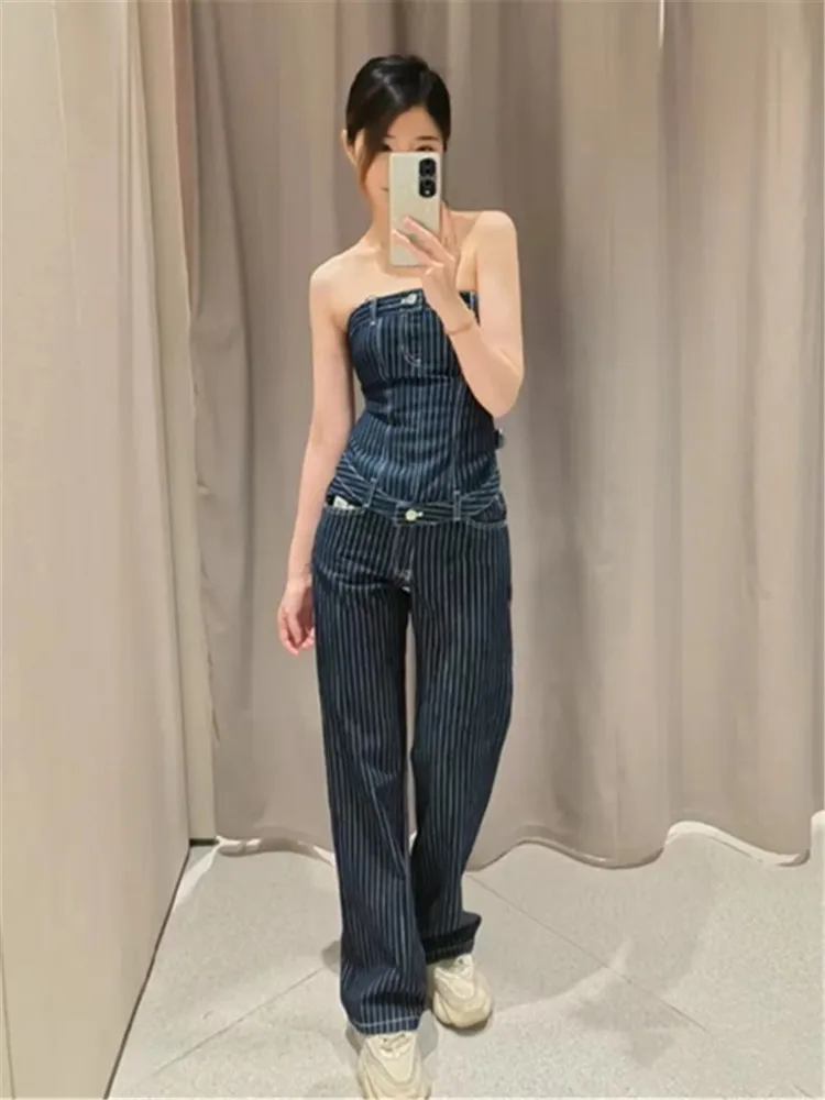 ВЕСНА Новинка женский Американский ретро Топ PB &amp ZA без рукавов с открытыми