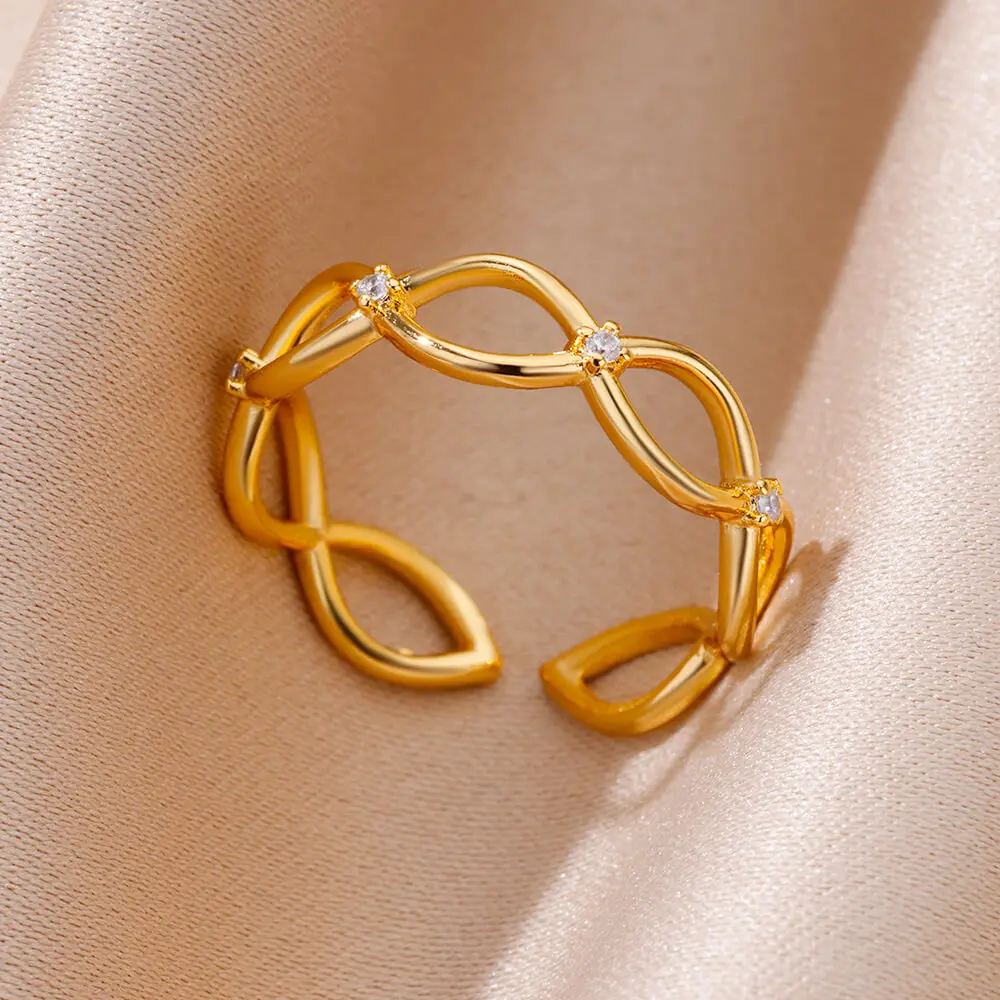 

Stainless Steel Rings for Women Adjustable Gothic Gold Color New in Ring Couple Wedding Aesthetic Jewelry Free Shipping anillos