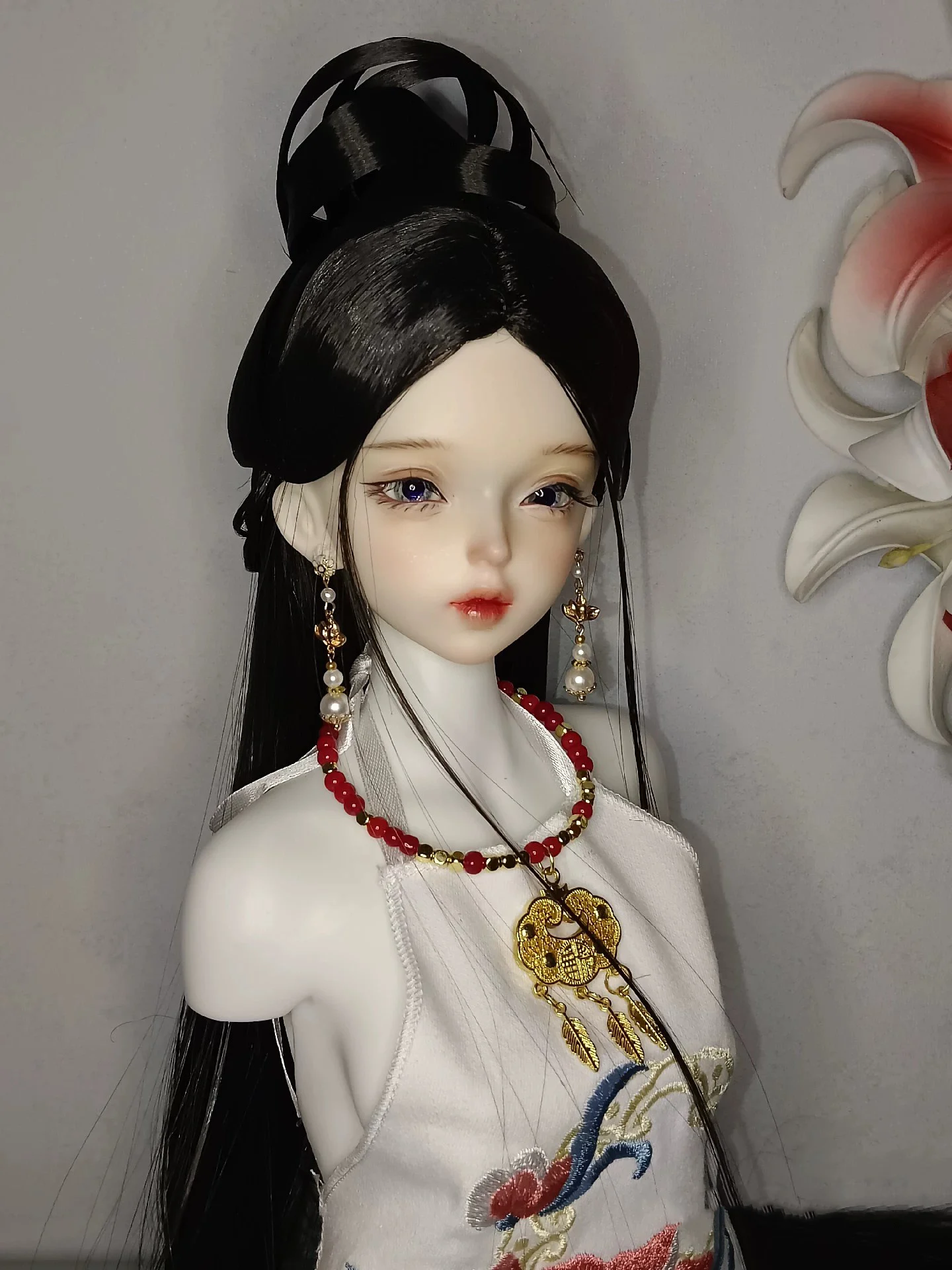 Фото Парики для кукол BJD 1/4 1/3, винтажный стиль, длинные волосы, для костюмов Ханьфу, парик феи для MSD SD13, аксессуары для кукол SSDF Uncle A1724 №3