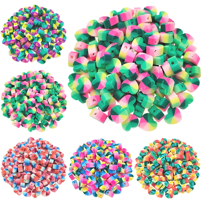 

Бусины из полимерной глины смешанного дизайна, Фурнитура для бижутерии «сделай сам», разделитель в форме сердца, кулоны, ожерелье, браслет, ...