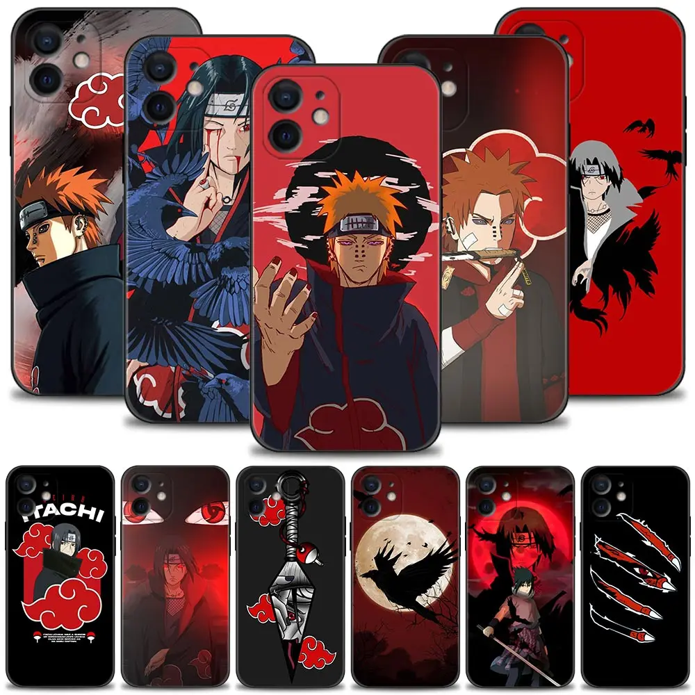 

Naruto Red Style Pain Uchiha Itachi Case For Apple iPhone 13 12 11 Pro Max 13 12 Mini XS Max XR X 7 8 Plus 6 6S 5S SE 2020 Cover