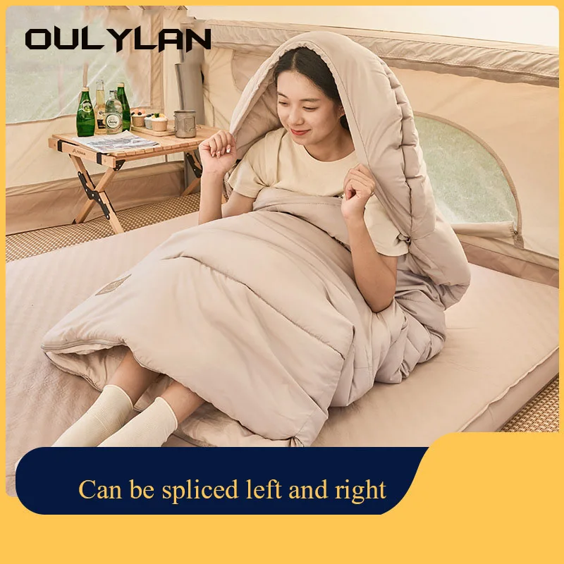 

Oulylan Adult Outdoor Camping Sleeping Bag Winter Thickened Warm Can Be Spliced Double Sleeping Bags Envelope Type