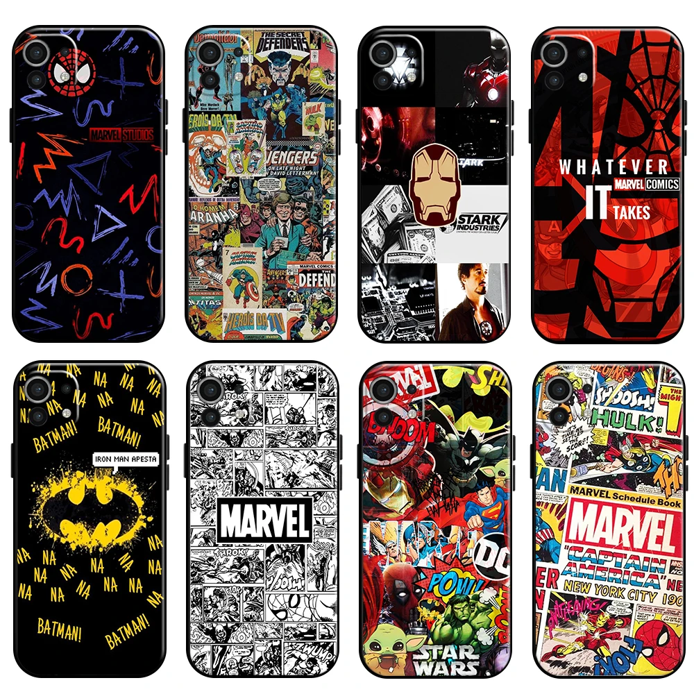 

Marvel Avengers Logo Phone Case For Xiaomi Mi 11 11 Lite 5G Silicone Cover Back Carcasa Soft Liquid Silicon Black Funda