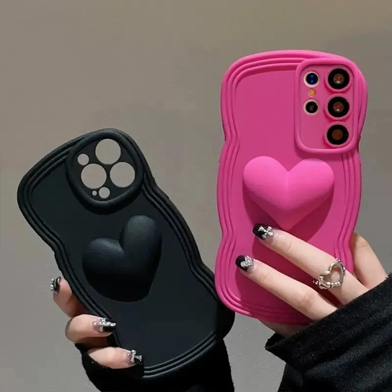 

Wave Silicone Candy Heart Phone Case For Samsung S23 S20 S21 FE S22 Plus Pro Ultra + A54 A 42 50 51 52 A53 70 A71 72 A73 S Cover