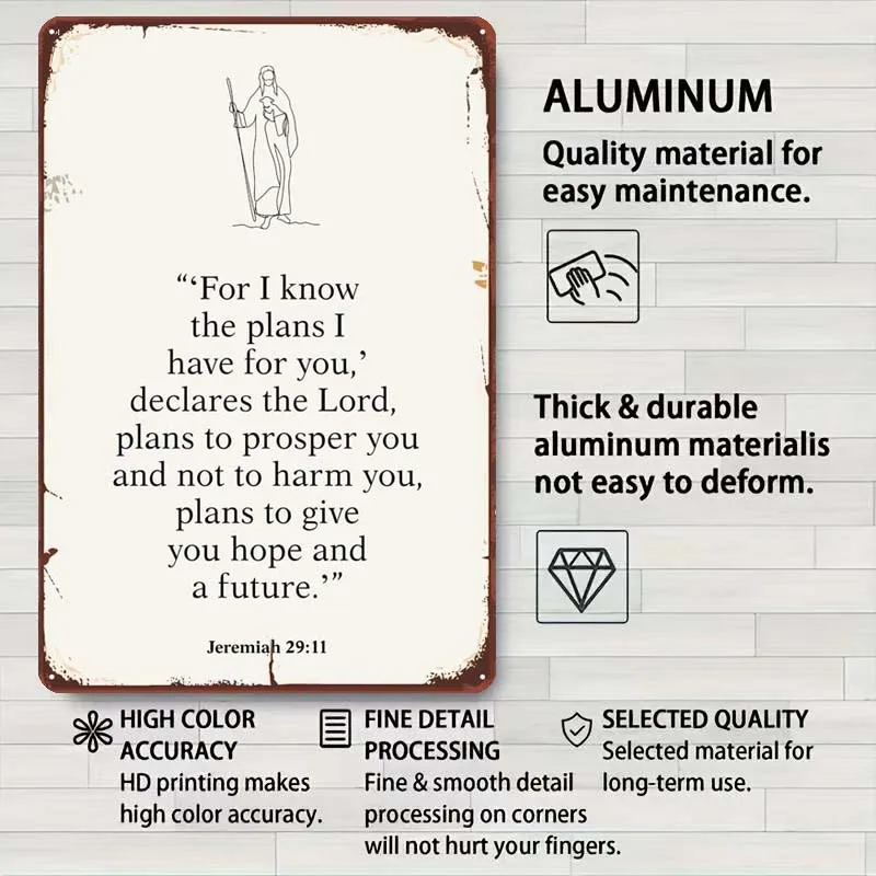 Библия стихи джеремия 29 металлический знак вдохновляющий постер домашний декор