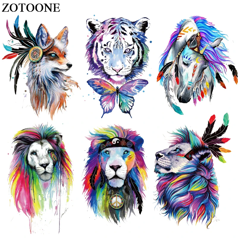 

ZOTOONE Colorful Animal Patch Iron-on Transfers Diy Decoration Applique A-Level Washable Easy Print By Household Irons Patches E