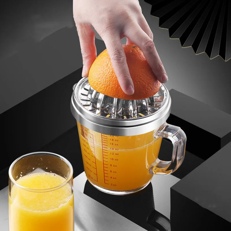 

Creative Stainless Steel Manual Juicer Extractor Lemon Squeezer Machine Household Orange Juice Cup Kitchen Juicer Portable Gift