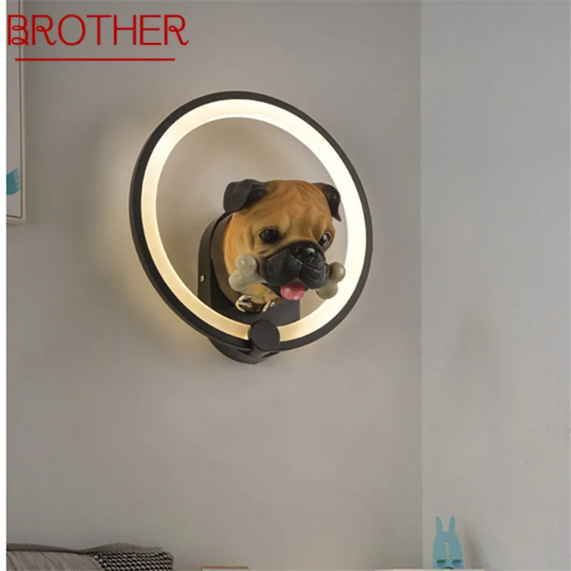 

BROTHER Modern Dog Wall Lamp LED Vintage Creative Fashion Cartoon Sconce Decorative For Home Living Room Bedroom