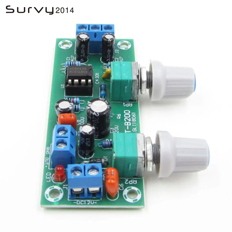 

DC 12V 24V Low-pass Filter NE5532 Bass Tone Subwoofer Pre-Amplifier Preamp Board Low Pass Filter LPF