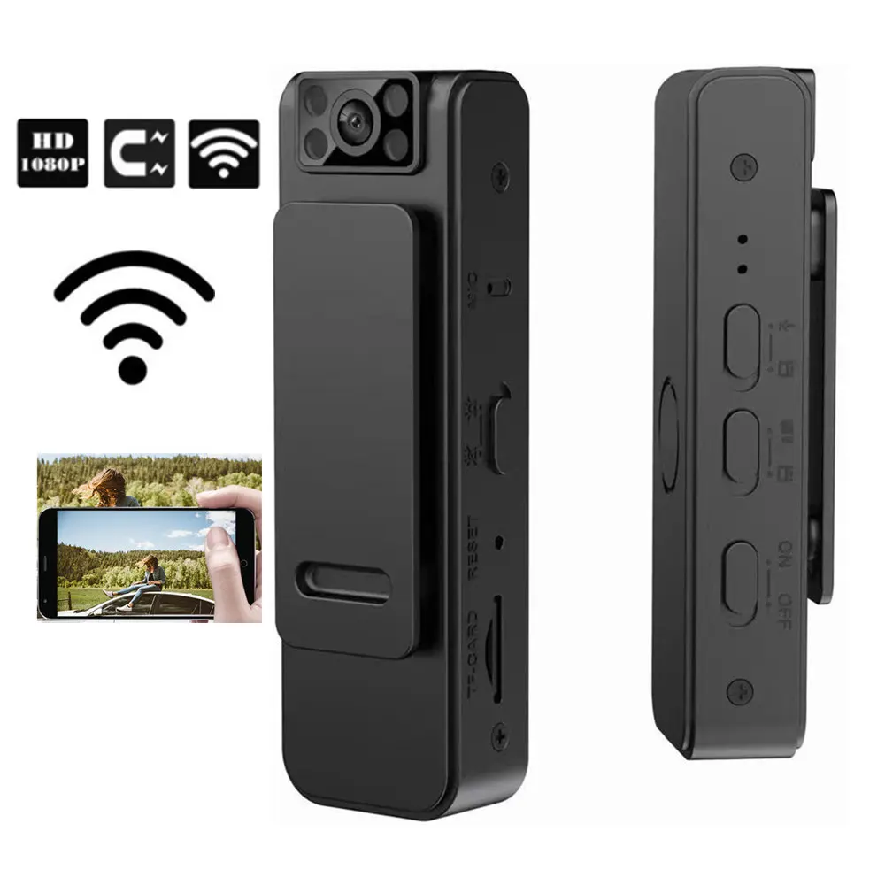 

New Magnetic Wifi Bodycam Video Conference Camera HD 1080P Night Vision Outdoor Law Enforcement Recorder Recording Mini Cam