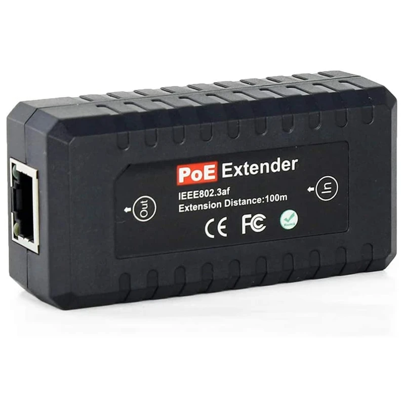 

Poe Extender Ethernet Repeater 1 Port 10/100Mbps, IEEE802.3Af For Security Systems IP Camera Poe Splitter