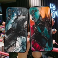 blue marble stone texture phone cover hull for samsung galaxy s6 s7 s8 s9 s10e s20 s21 s5 s30 plus s20 fe 5g lite ultra edge