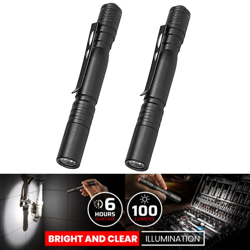Светодиодный карманный фонарик S100, Маленькие компактные фонарики с зажимом для тугого места, для полиции, инспекции, медсестер, медицинского использования