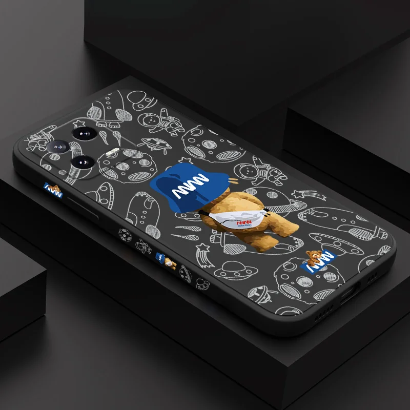 

Blue Hatted Bear Phone Case For Xiaomi Mi 13 12 12X 12T 12S 11 11T Ultra 10 10T 9 9T 9SE 8 Pro Lite Liquid Silicone Cover