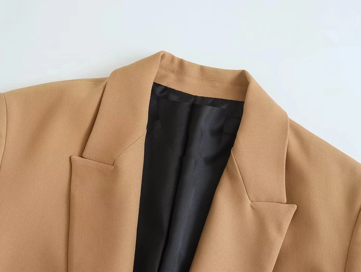 Jenny&Dave  French Style Vintage Double Breasted Champagne Fashion Loose Blazers Women Jacket