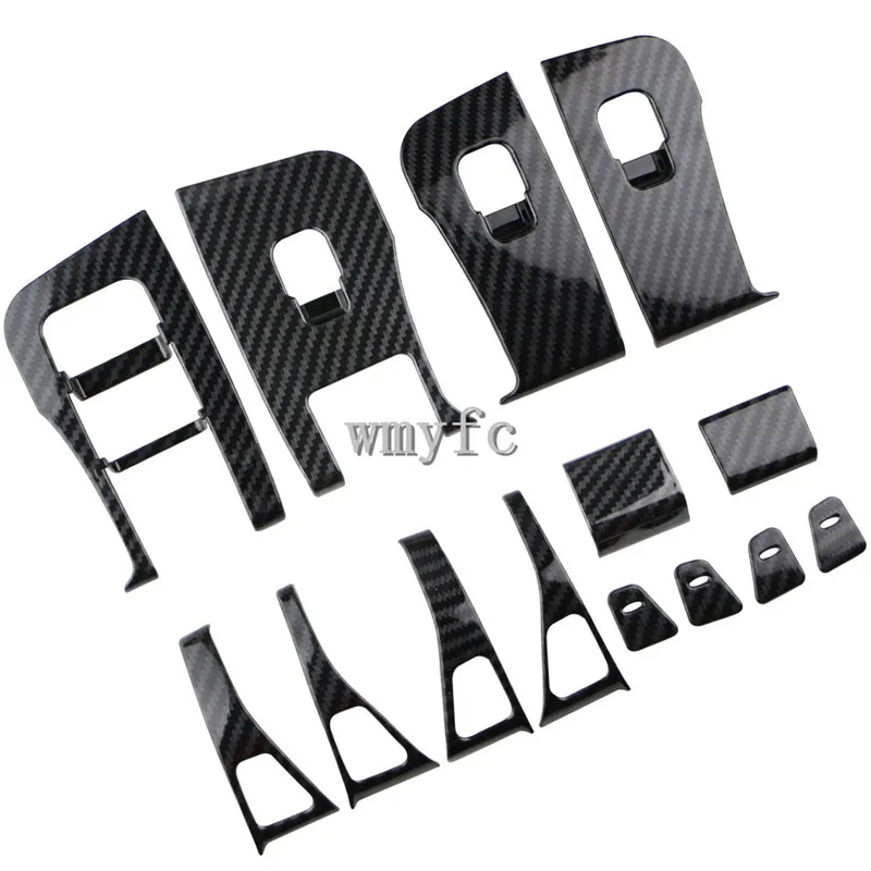 

Car Window Lifter Switch Buttons Decorative Cover Trim Sticker for Tesla Model 3 Model3 2017-2021 Carbon fiber Accessories