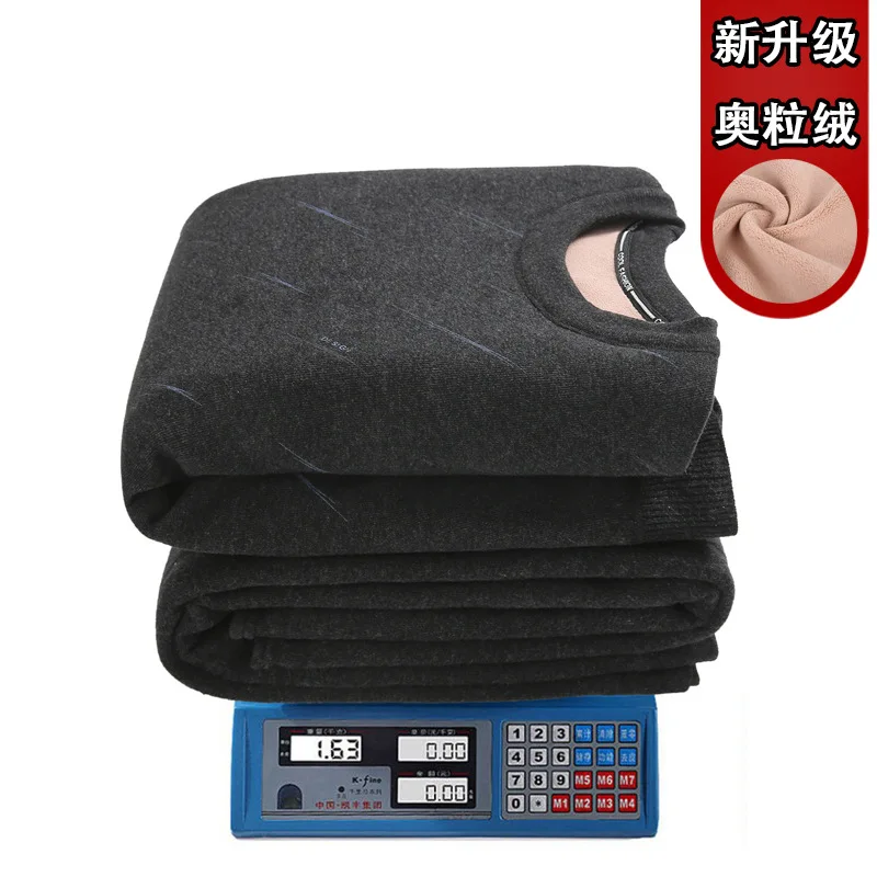 Warm underwear men's suit pure cotton plush thickened autumn clothes and trousers wear large cotton sweater for winter
