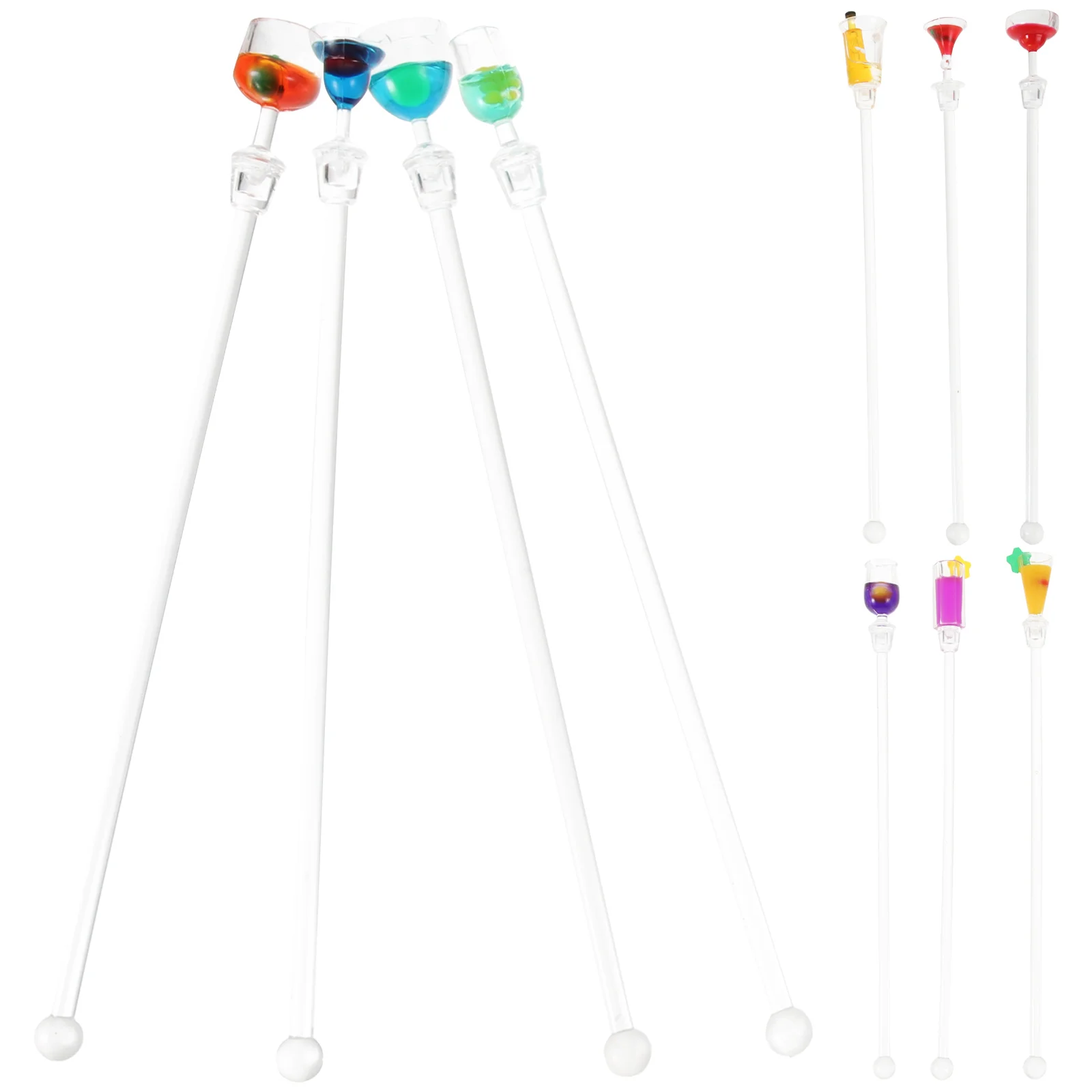 

10pcs 23CM Cocktail Mixer Stirs with Colorful Miniature Accessory Stirring Mixing Sticks Handle Stirring Mixing Sticks for