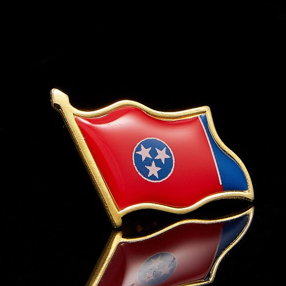 Флаг США Теннесси булавка на лацкан разноцветная значок с пуговицами сзади