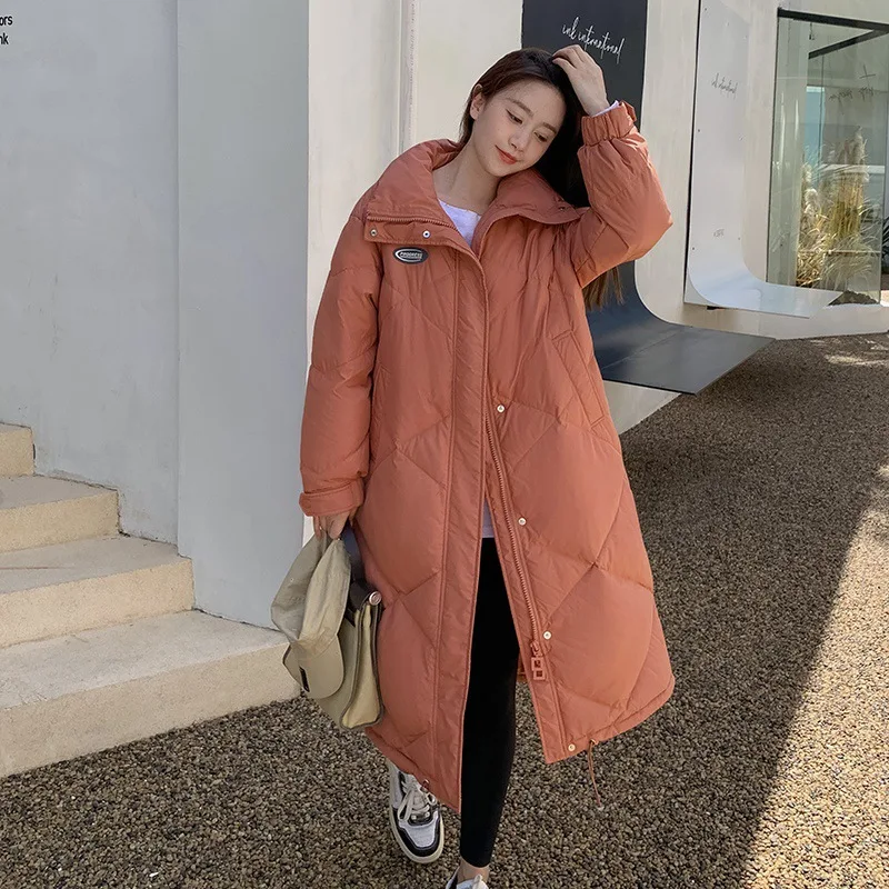 GRELLER New Women Jacket 2022 Winter Parkas Long Clothes Women's Down Cotton Padded Jacket Korean Loose Warm Thick Women Outwear