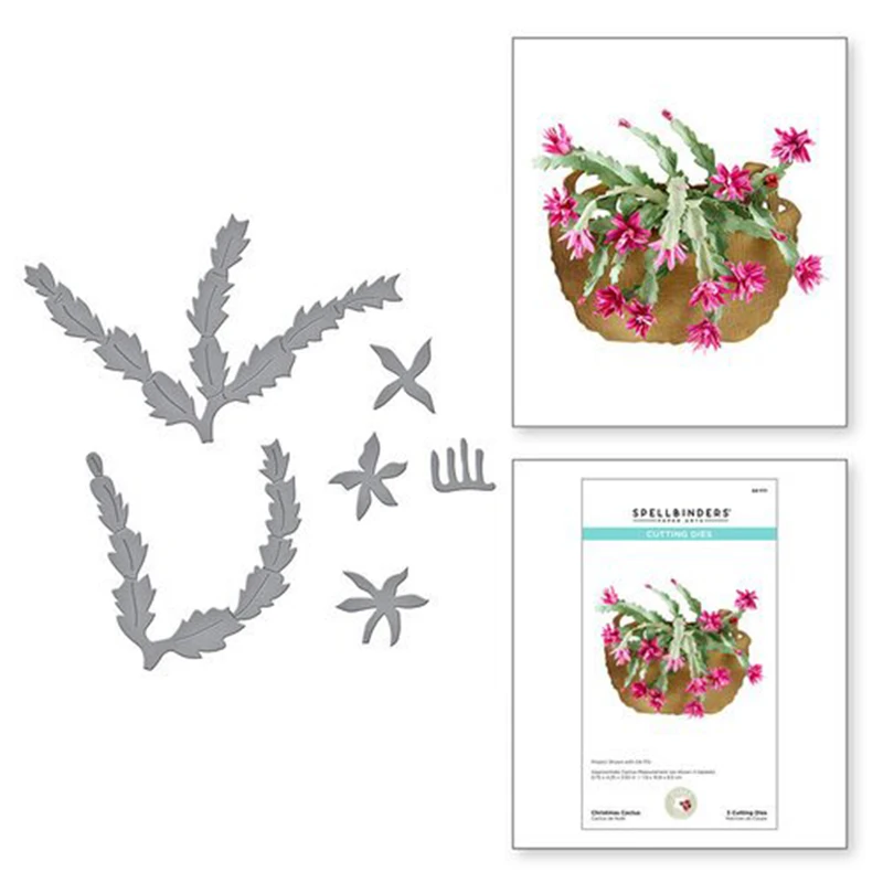 Рождественская корзина кактус металлические Вырубные штампы для скрапбукинга