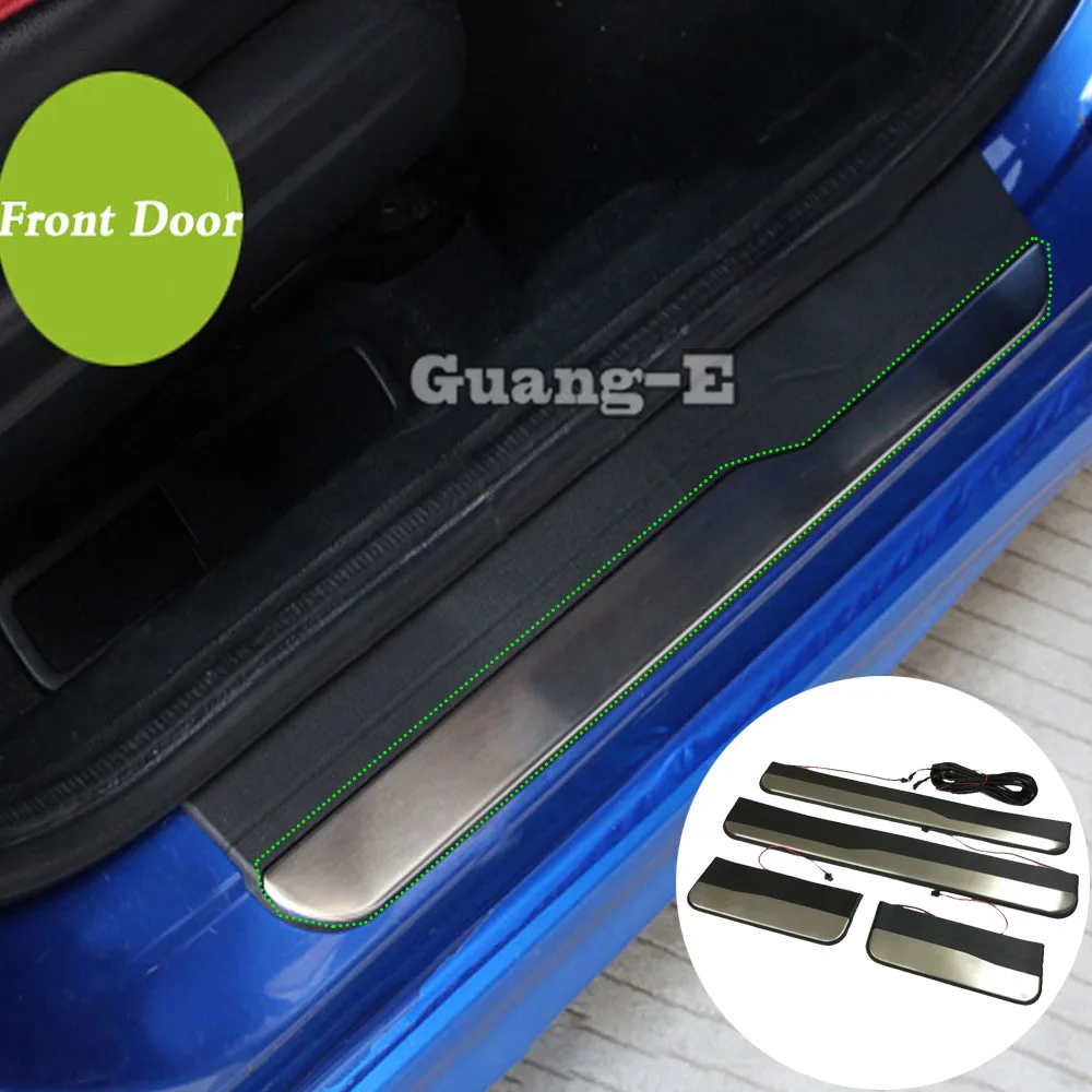 

Для Honda Fit Jazz 2017 2018 2019 автомобильный Стайлинг из нержавеющей стали светодиодная педаль дверной порог фотопластина внешний Порог 4 шт.