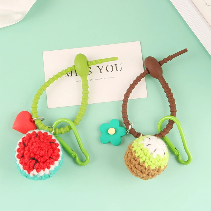 Милый брелок для женщин уникальный вязанный фрукт девушки картинки клубники, винограда, вишни, автомобильные ключи оптом.