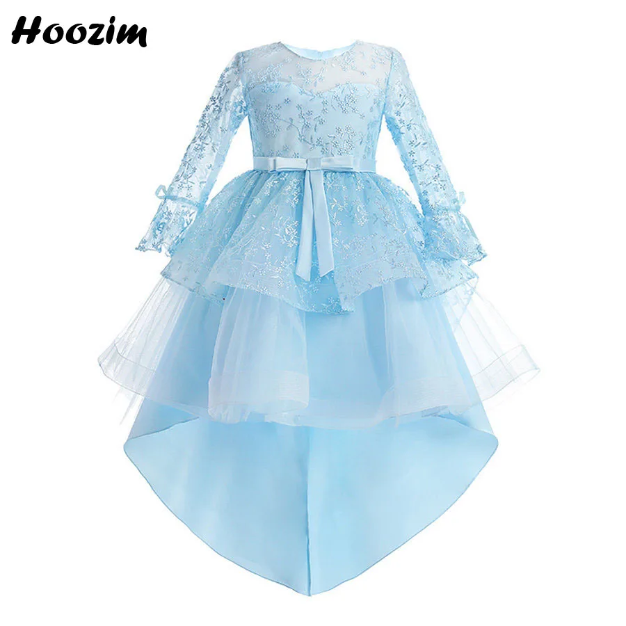 

Expensive Floral Flare Sleeve Pageant And Red Carpet Asymmetrical Dress Girls 4 To 12 Years Princess Evening And Wedding Dresses