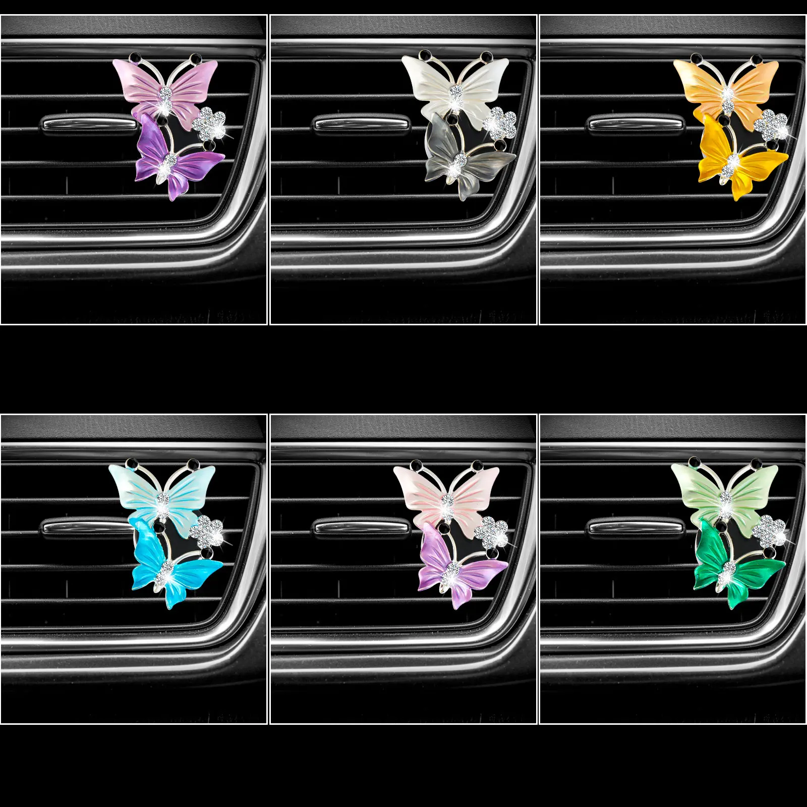 

Car Butterfly Diffuser Vent Clips Car Air Vent Decoration 6 Pieces