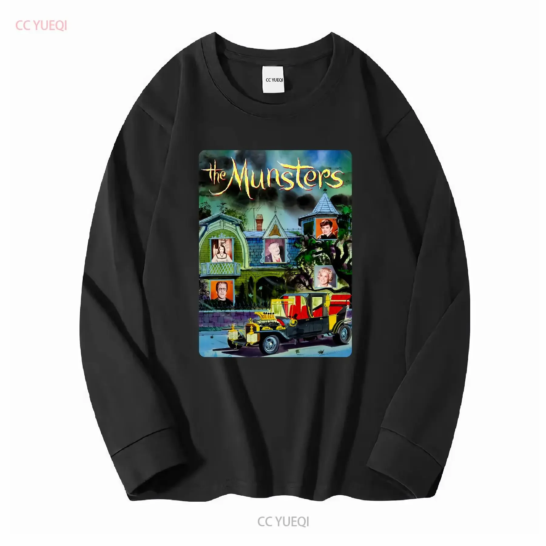 Фото Футболка Munsters Coloring Book с длинными или короткими рукавами, винтажная, повседневная, стильная, растянутая, унисекс, универсальная, слегка №3