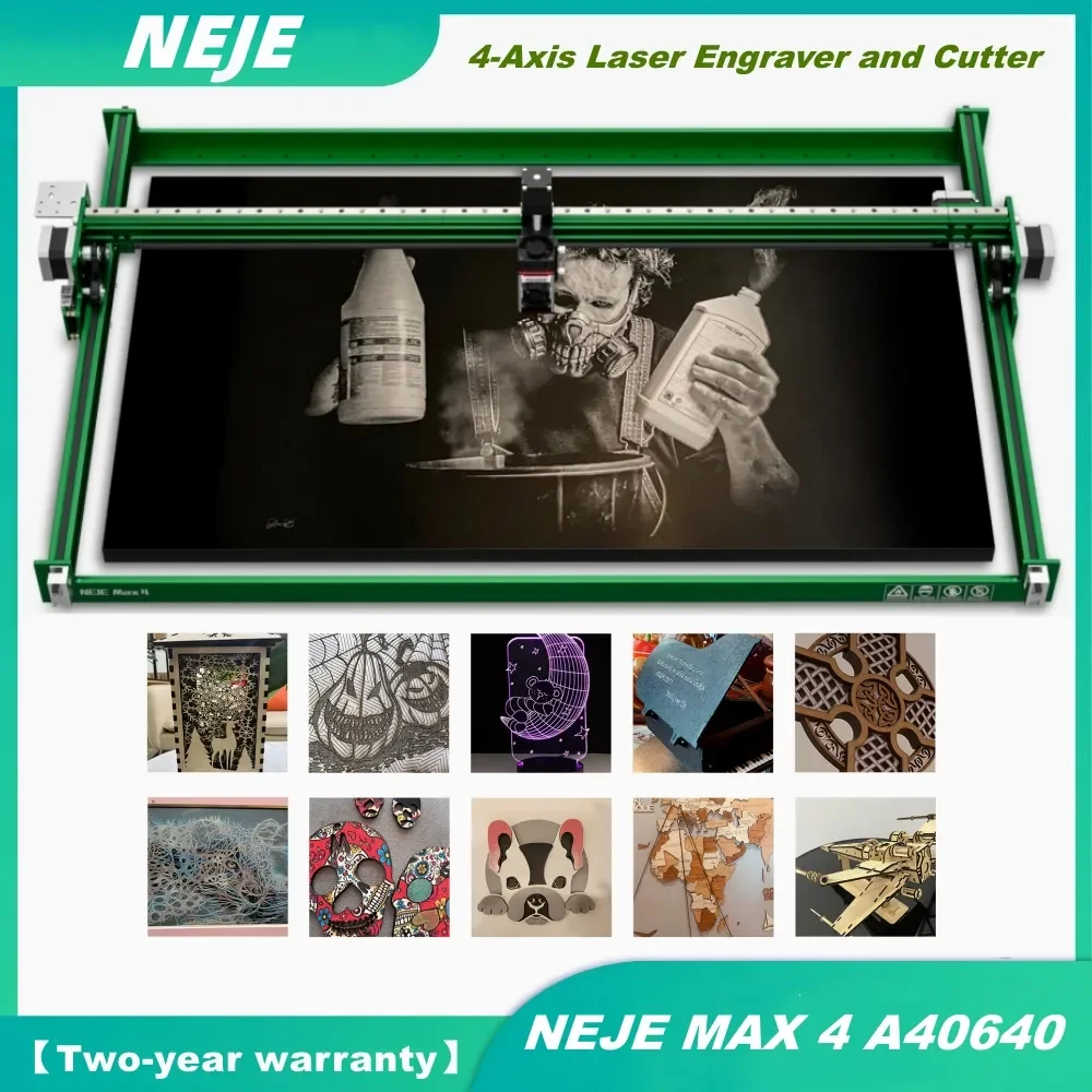 NEJE 4 Max Laser Engraver & Cutter Machine 4-Axis Industrial Laser Large Working Area 750*460mm CNC DIY Woodworking Tools