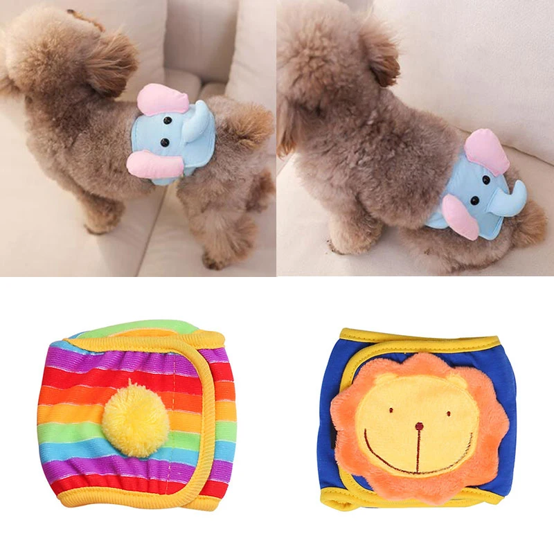 

Adjustable Cartoon Animals Pet Dog Diapers Washable Males Absorbent for Dog Reusable Pet Panties Shorts Physiological Pants