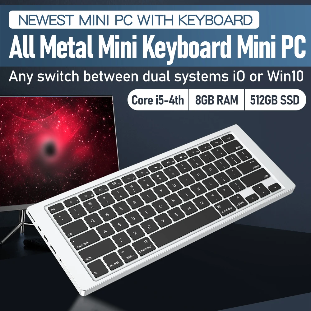 

Мини-ПК с клавиатурой и ОС iO/Win10, intecore I5 Mini Pc, 4 ГБ, 8 ГБ ОЗУ, 128 ГБ, 256 ГБ, 512 ГБ SSD