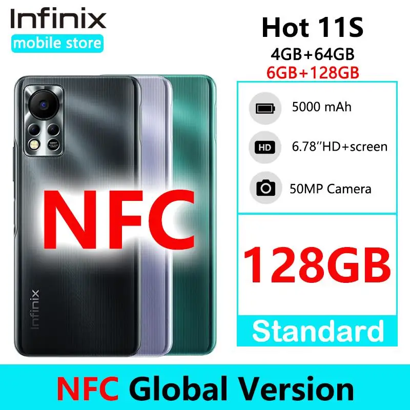 

Смартфон Infinix HOT 11S, 6 + 128 ГБ, Helio G88, 5000 мАч