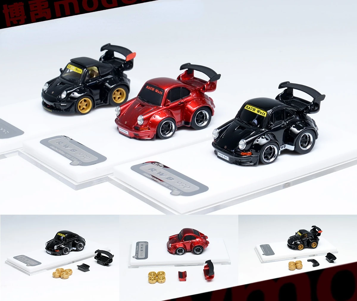 

VIP 1:64 Porsche RWB 993 930 Q Car Q Version Resin Limited Edition Metal Static Car Model Toy Gift