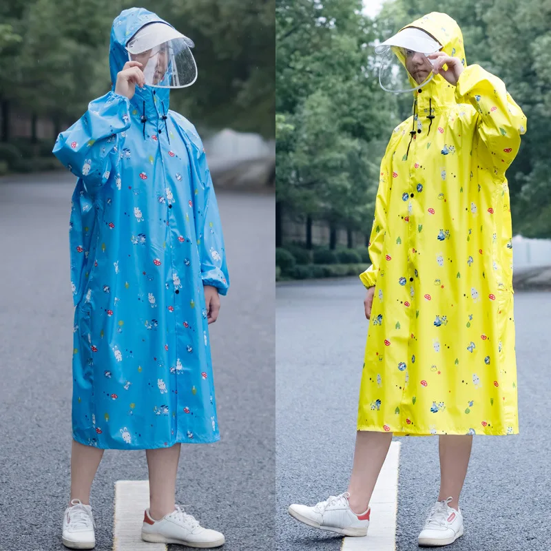 

Children's raincoat boys and girls with schoolbag thickened waterproof hooded cartoon baby raincoat raincoat student Cloak