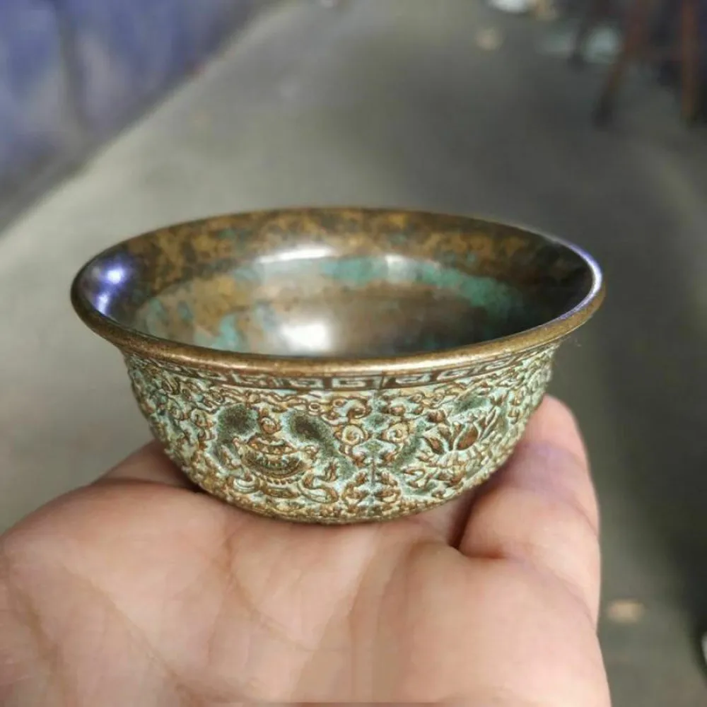 

Китайская античная коллекция латунная статуя Восемь Бессмертных скульптур чаша