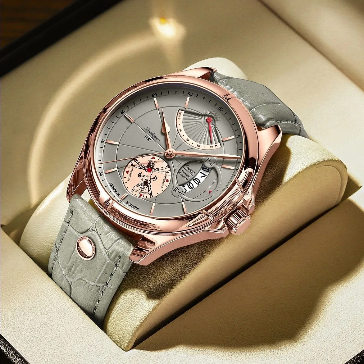 

Luxury Brand POEDAGAR Men Watch Fashion Casual Sports Male Watches Complete Calendar Leather Wristband Waterproof Quartz Clock