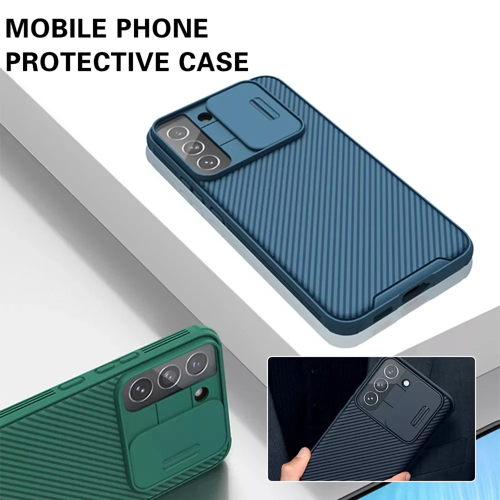 

Full Cover Phone Case with Slide Camera Cover Shockproof Smartphone Bumper Case Protective Drop Protection H-best