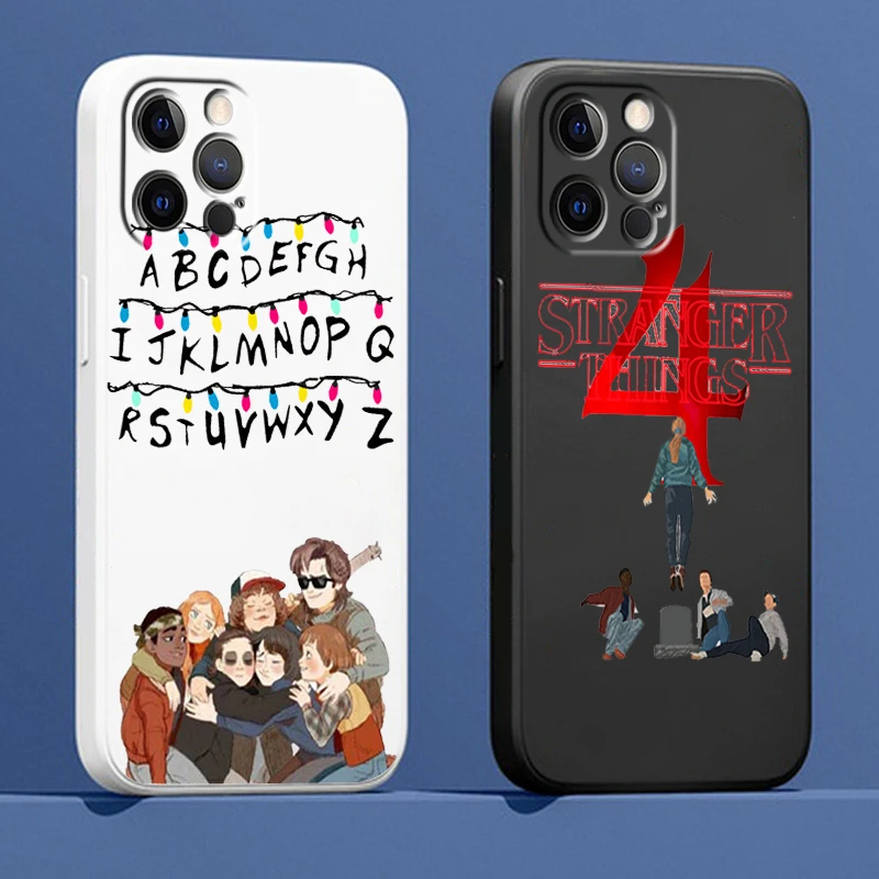 

Phone Case For Apple iPhone 14 13 12 Mini 11 XS Pro Max X XR SE 2020 Plus Cover Luxury Stranger Things Cute Liquid Rope Funda