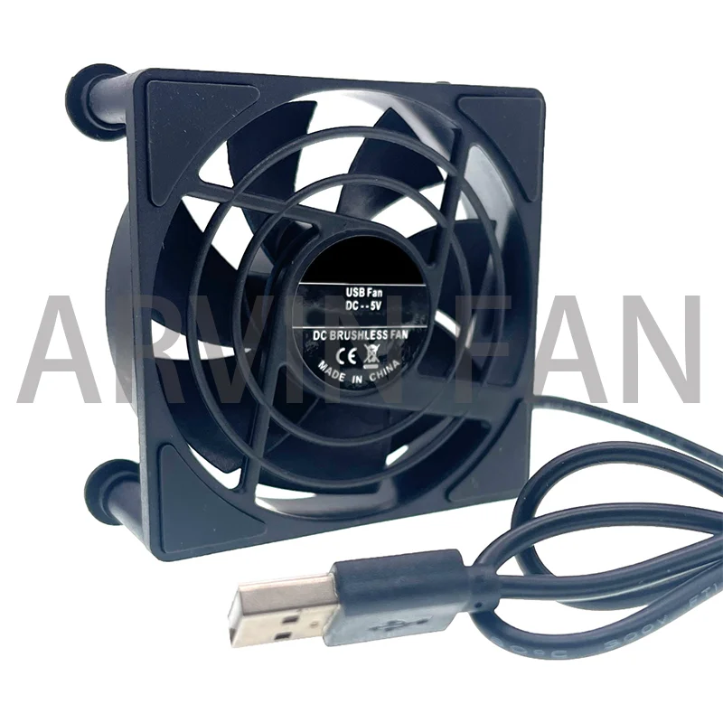 2 шт. 80 мм USB Охлаждающий вентилятор для маршрутизатора Android TV Box компьютерная телеприставка беспроводной бесшумный тихий охладитель 5 в радиатор питания 80x80x32 мм