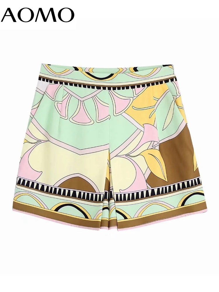 

Женские повседневные шорты AOMO, ретро шорты с цветочным рисунком, BE622A