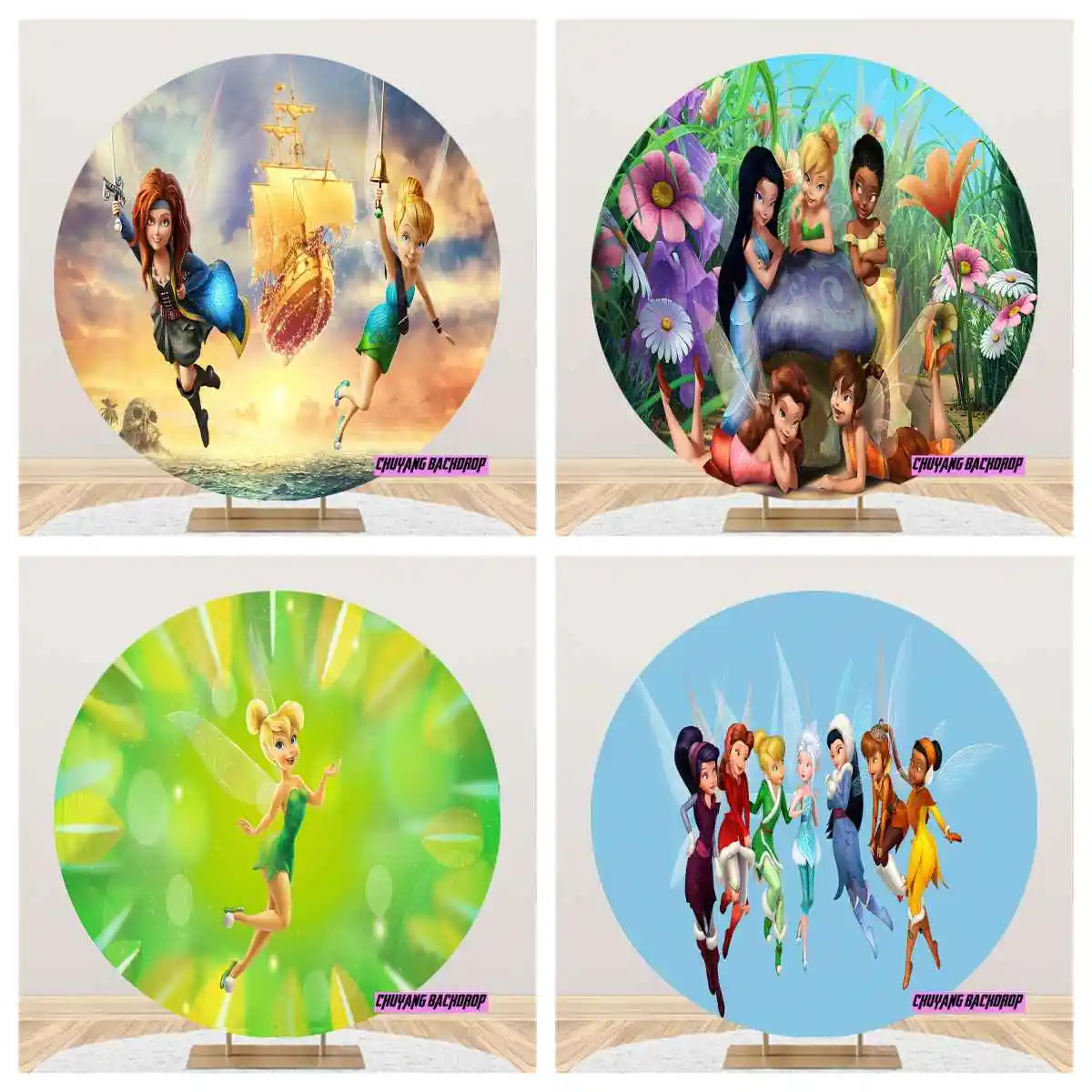 Фон принцесса Тинкер Колокольчик в виде цветка венеродия круглая Обложка для