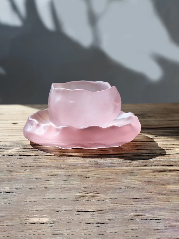 Стеклянная чайная чашка в японском стиле дешевая с двойным дном ручная работа