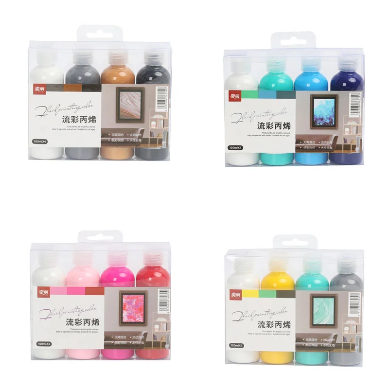 

Liquid Acrylic Fluid Painting Pigment DIY Creates Cell Violence Bear Flow Color Acrylic Paint Set