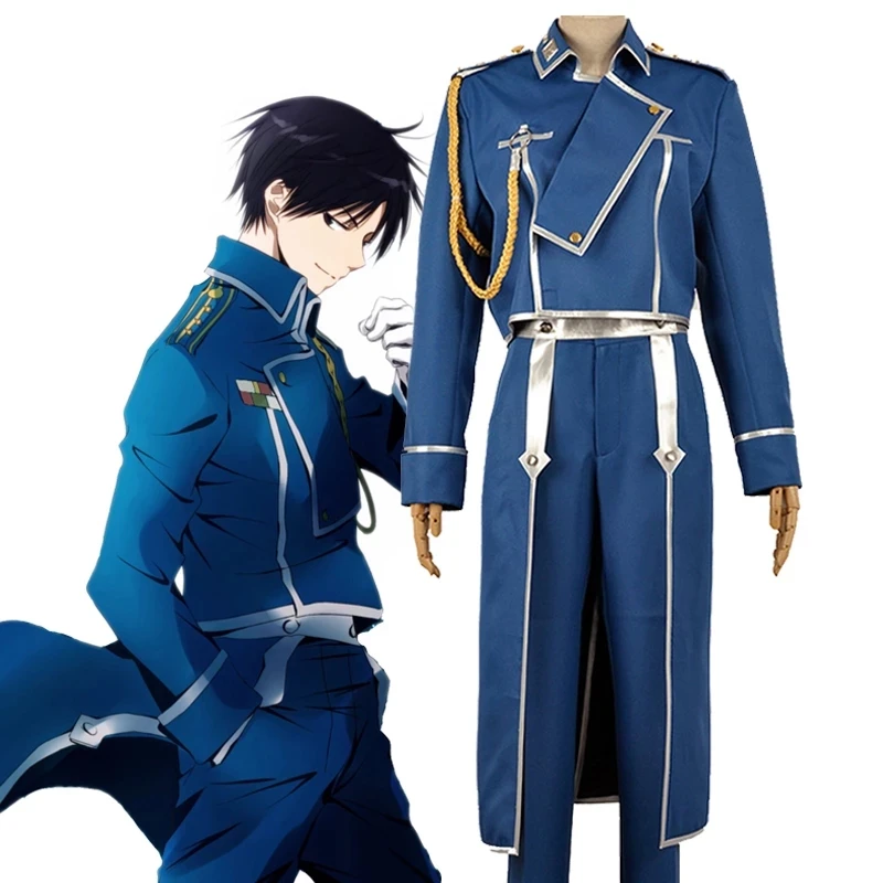 

Anime Fullmetal Alchemist Cosplay Roy Mustang Costume Women Men Army Uniform Halloween Carnival Paryt Suit