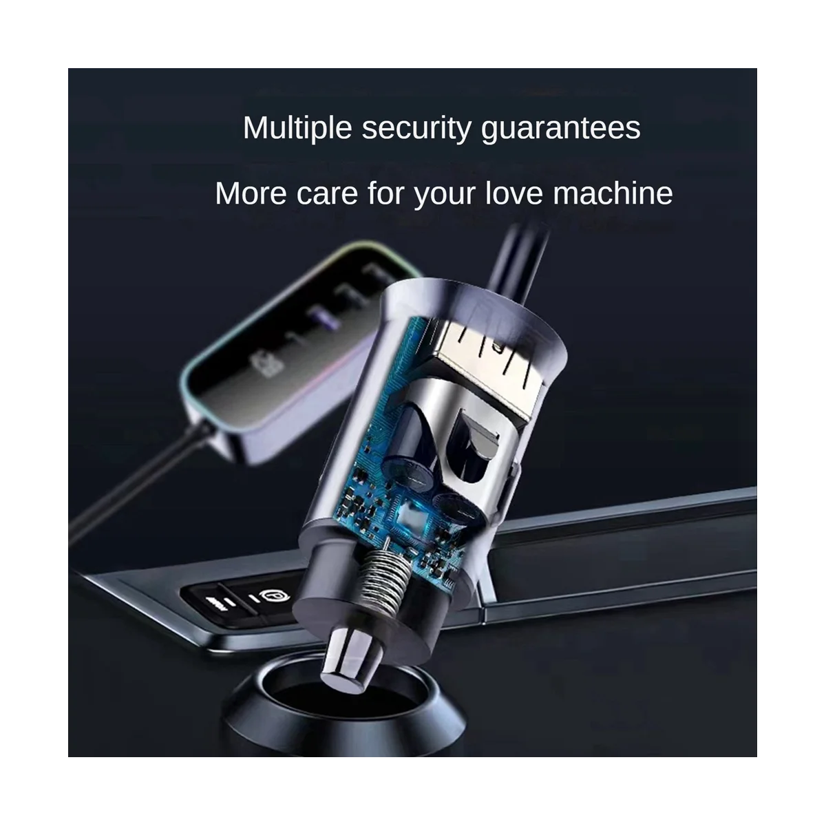 

USB Automobile Lighter Extended Multi Port Converter Rear Extended Cable Super Fast Charging Socket Distributor 107W